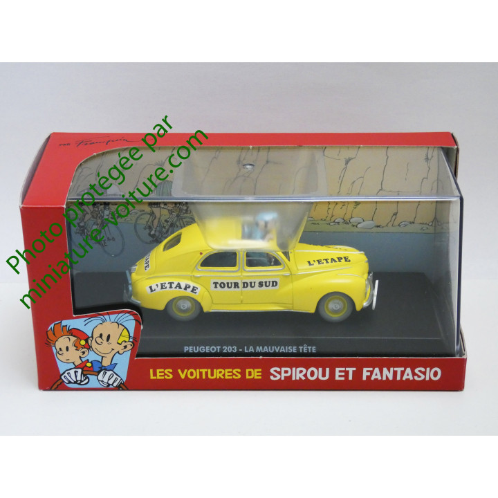 Voiture Spirou Peugeot 203 La mauvaise tête
