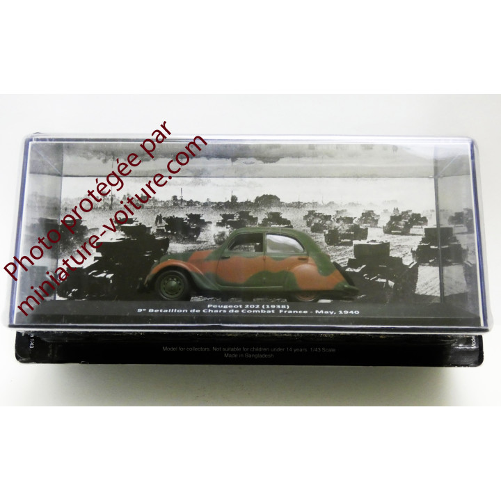 Miniature Car Peugeot 202 Battalion Fighting Chars France 1940